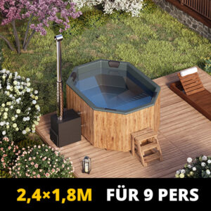 Hottub für 9 Pers. 2.4x1.8m mit GFK Einsatz – Bild 1