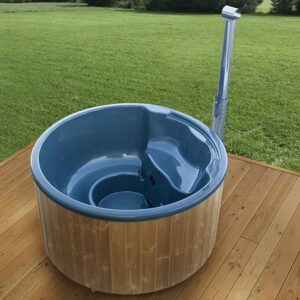 Rundes Badefass / Hottub mit integriertem Holzofen für 5 Personen – Bild 2