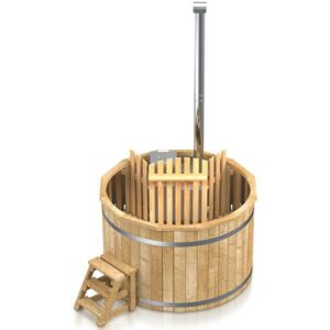 Holzbadefass mit Edelstahleinsatz für 3-8 Pers. – Bild 2