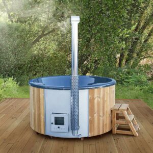 Rundes Badefass / Hottub mit integriertem Holzofen für 5 Personen – Bild 4
