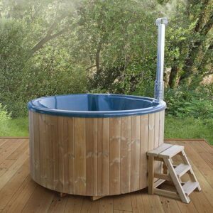Rundes Badefass / Hottub mit integriertem Holzofen für 5 Personen – Bild 5